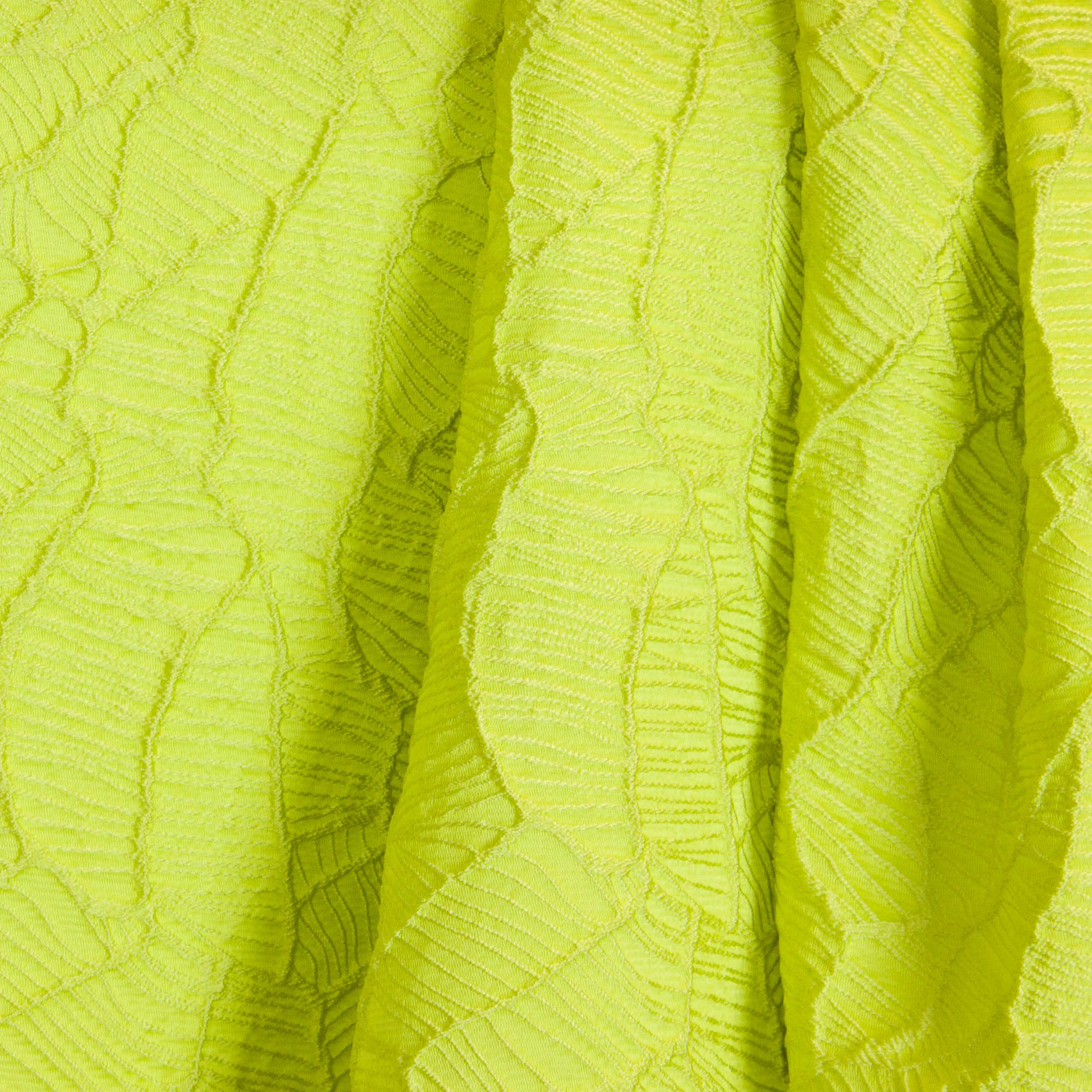 Jacquard limoen met abstract lijnen motief - Lorré